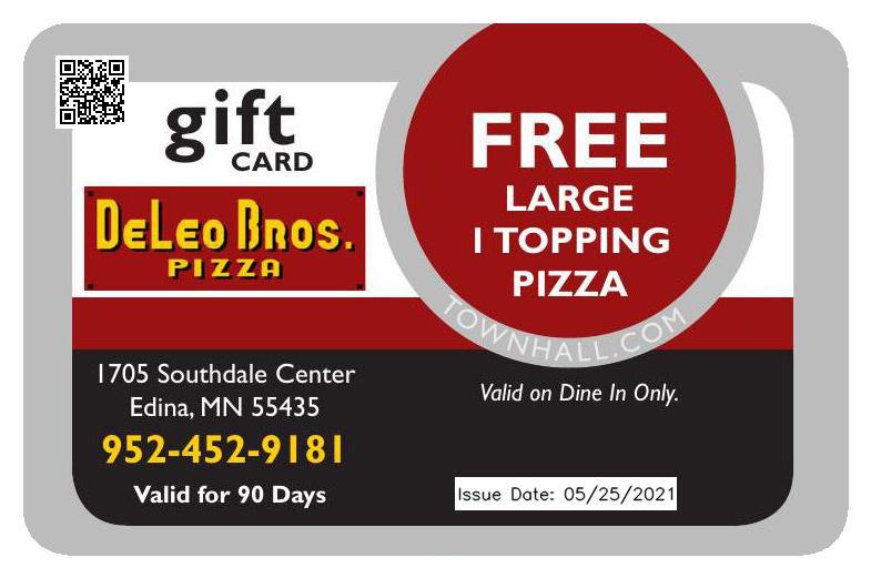 Pizza gift card